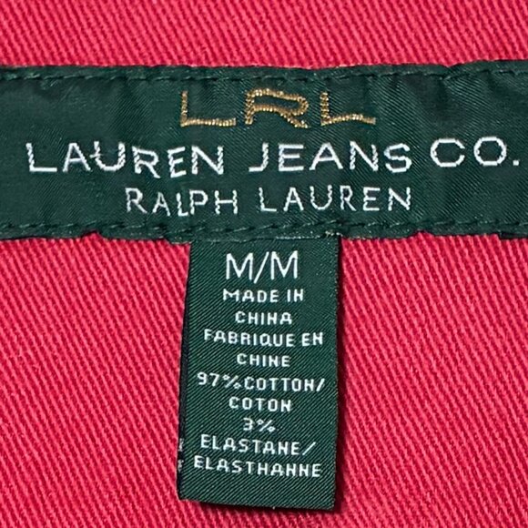 Lauren Jeans Co. Ralph Lauren Women's Red Denim Jacket Size Medium - Picture 5 of 5